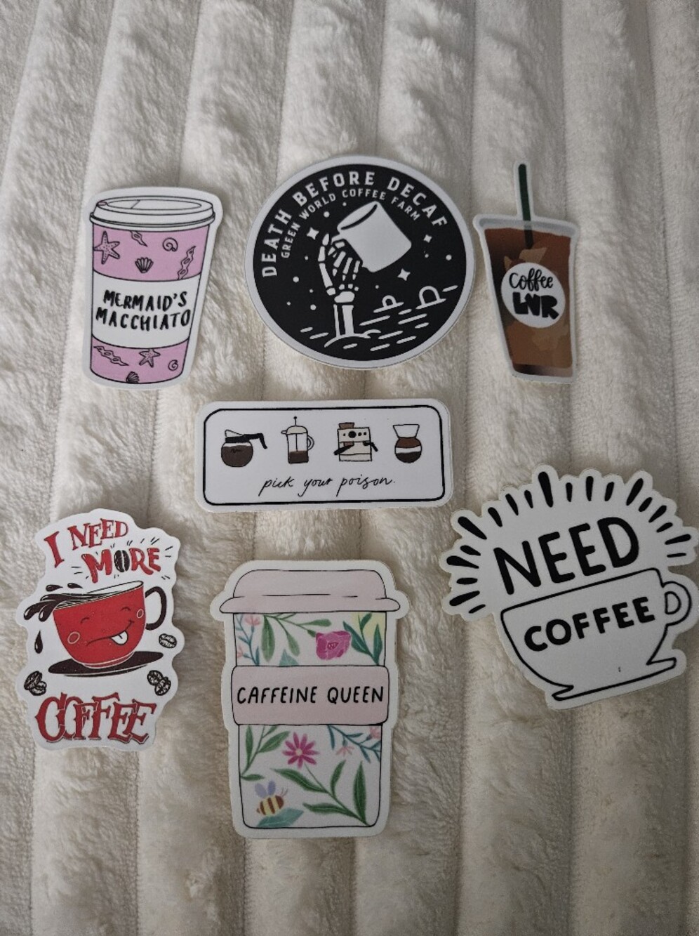 Coffee Sticker Pack - Assorted Color Decorative Stickers